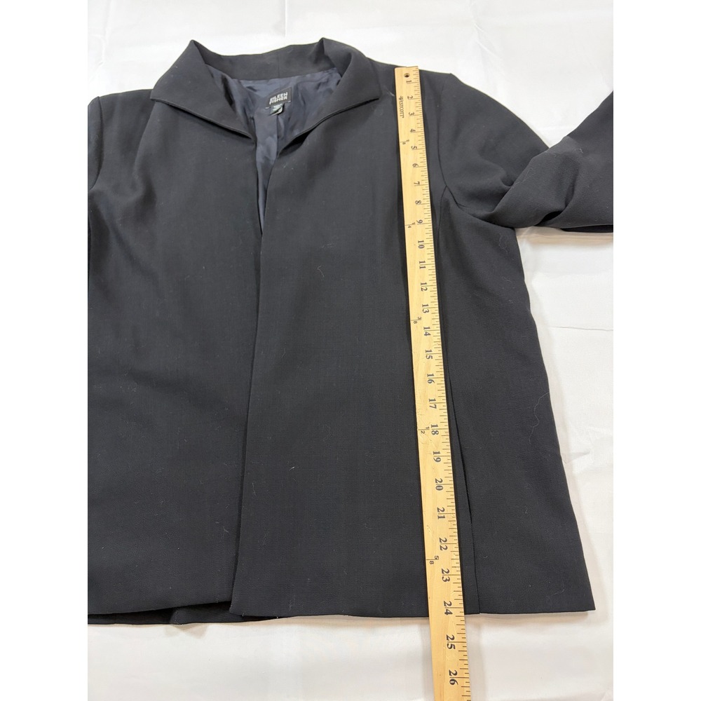 Eileen Fisher Black 100% Italian Wool Open Front Blazer Jacket Womens Large L - Picture 8 of 10